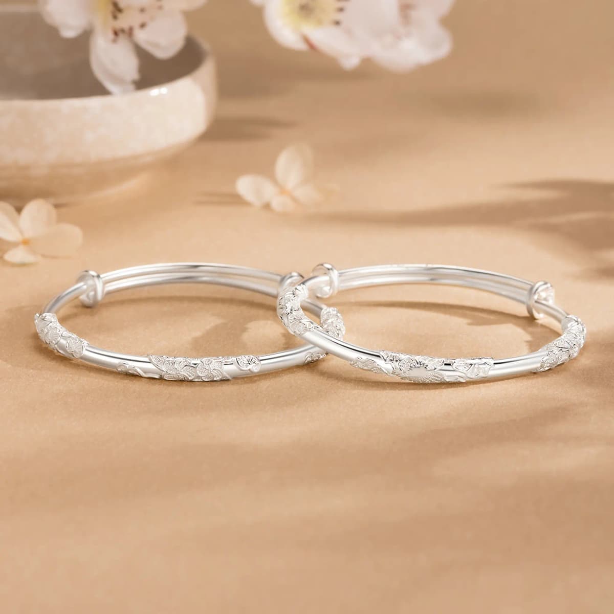 Lao Feng Xiang S999 Fine Silver Sterling Silver Bracelets Women's 85