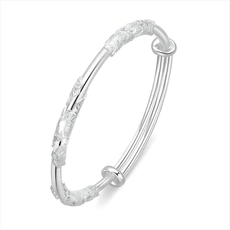 Lao Feng Xiang S999 Fine Silver Sterling Silver Bracelets Women's 104