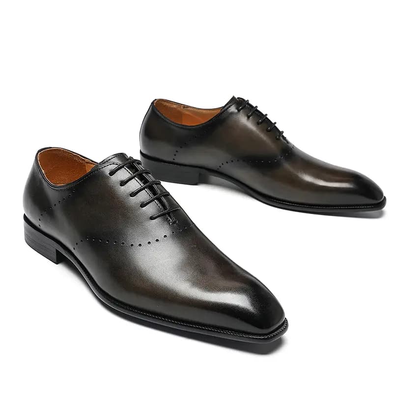 ASTON M.JAZZ Men's Top-Grain Leather Trendy Versatile Commuter Dress Shoes 10