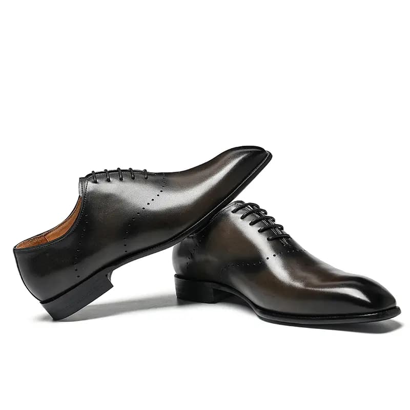ASTON M.JAZZ Men's Top-Grain Leather Trendy Versatile Commuter Dress Shoes 12