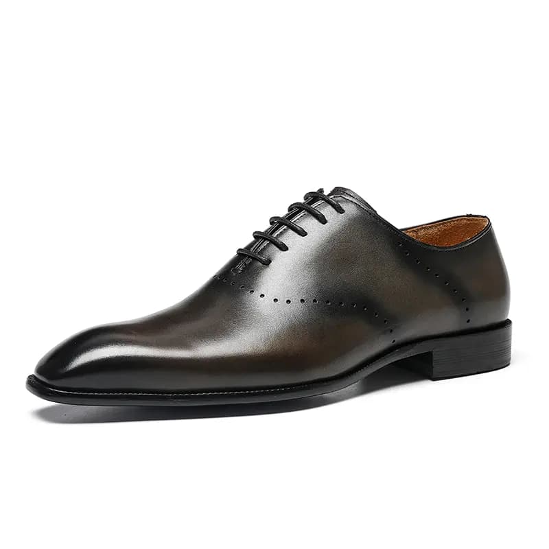 ASTON M.JAZZ Men's Top-Grain Leather Trendy Versatile Commuter Dress Shoes 9