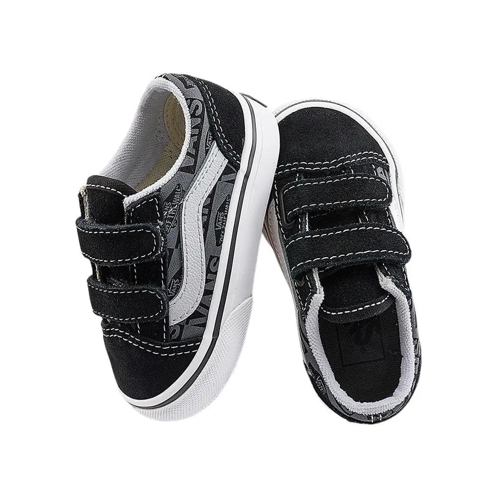 Vans Old Skool Körpə Ayaqqabısı Qara/Boz/Ağ 4