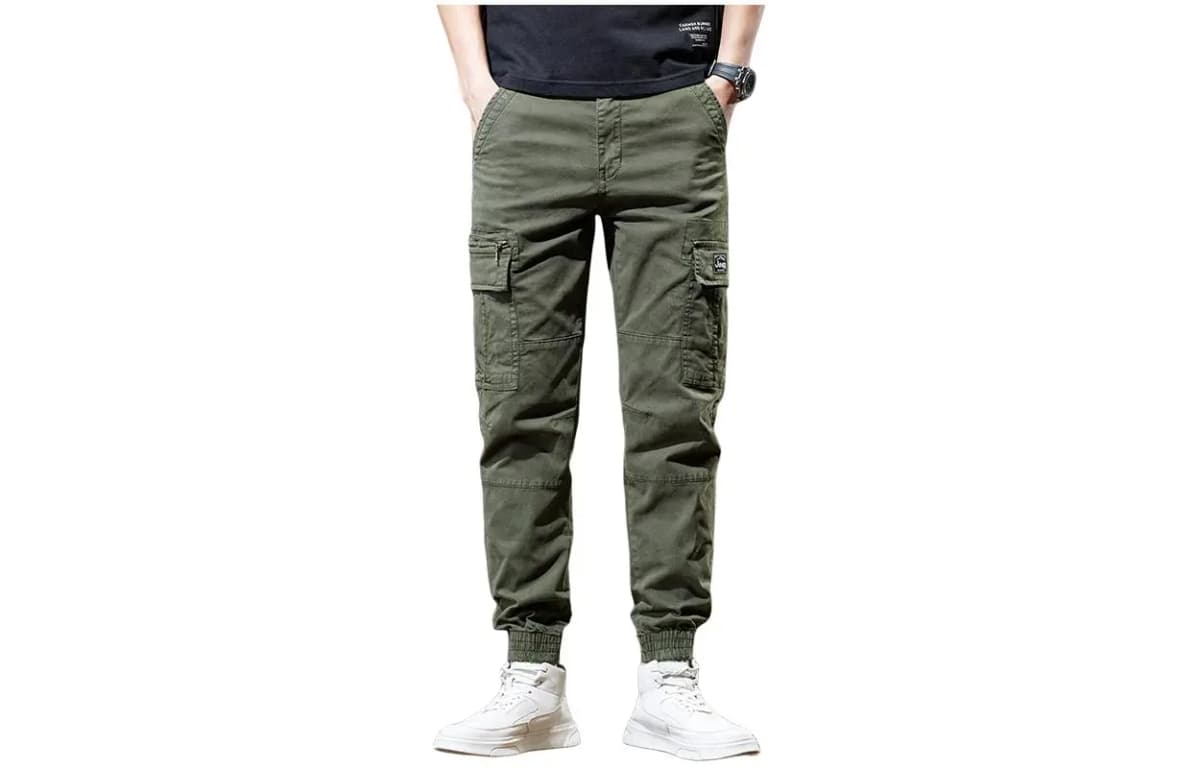 Jeep Logo Print Mid-Rise Comfortable Jogger Cargo Pants Men's 6
