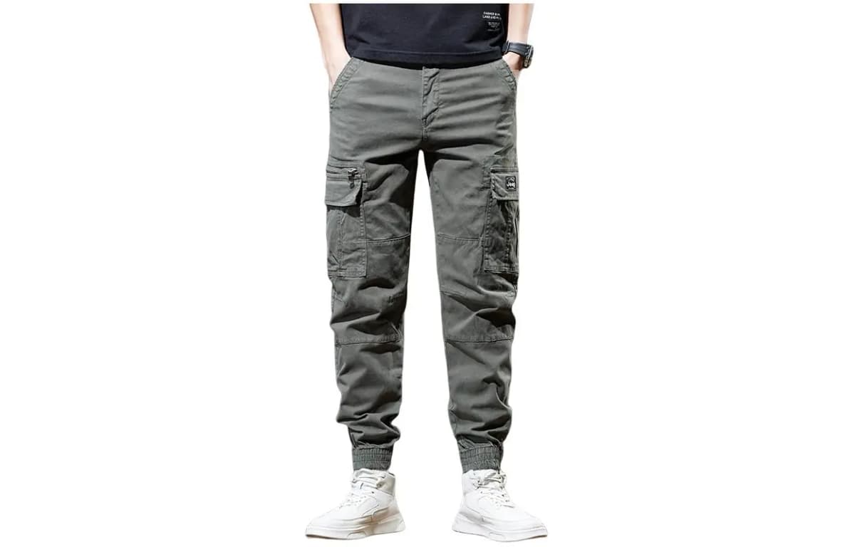 Jeep Logo Print Mid-Rise Comfortable Jogger Cargo Pants Men's 8