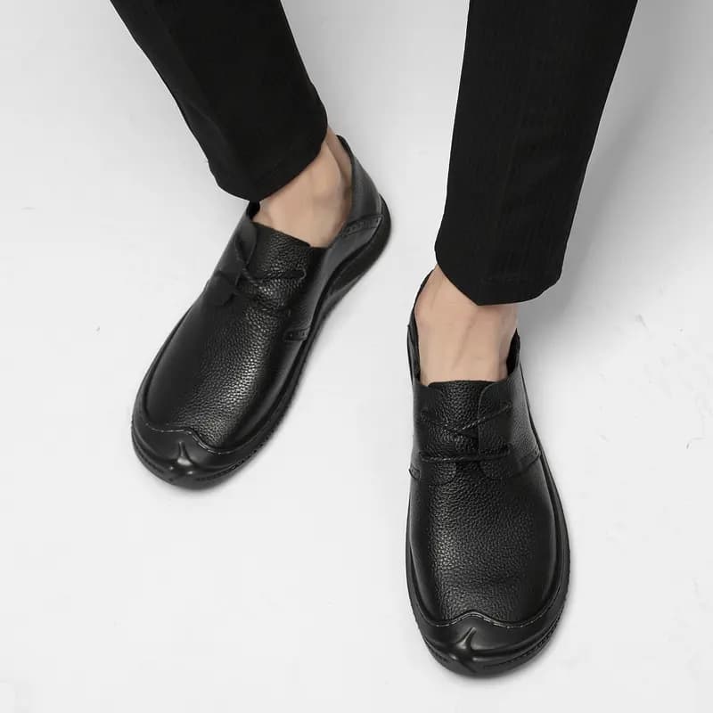 British Knight Soft Comfortable Commuting Trendy Versatile Young Casual Lace-Up Loafers Men's Black 9