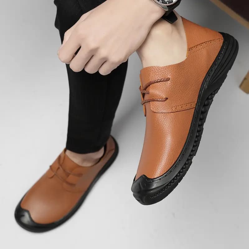 British Knight Soft Comfortable Commuting Trendy Versatile Young Casual Lace-Up Loafers Men's Black 27