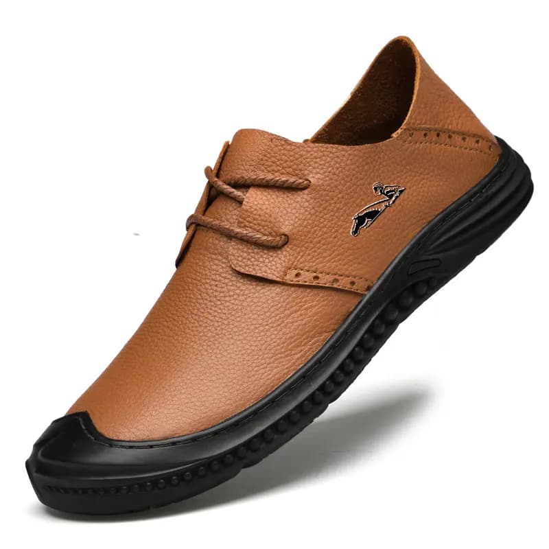 British Knight Soft Comfortable Commuting Trendy Versatile Young Casual Lace-Up Loafers Men's Black 17