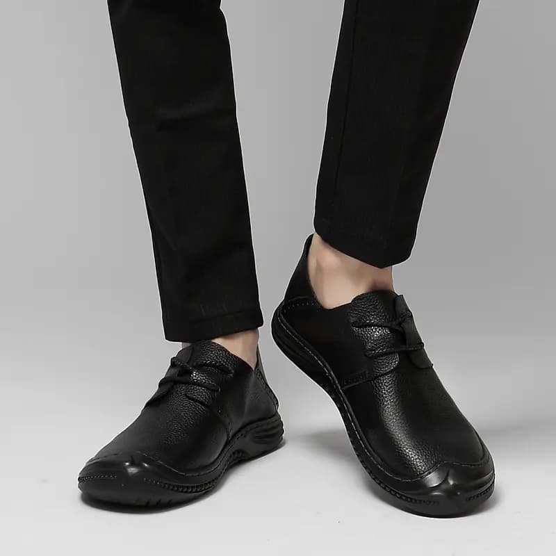 British Knight Soft Comfortable Commuting Trendy Versatile Young Casual Lace-Up Loafers Men's Black 13