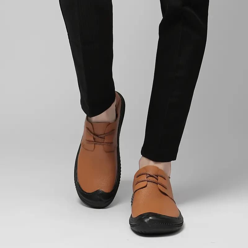 British Knight Soft Comfortable Commuting Trendy Versatile Young Casual Lace-Up Loafers Men's Black 22