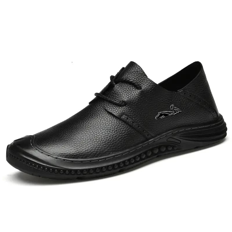 British Knight Soft Comfortable Commuting Trendy Versatile Young Casual Lace-Up Loafers Men's Black 2