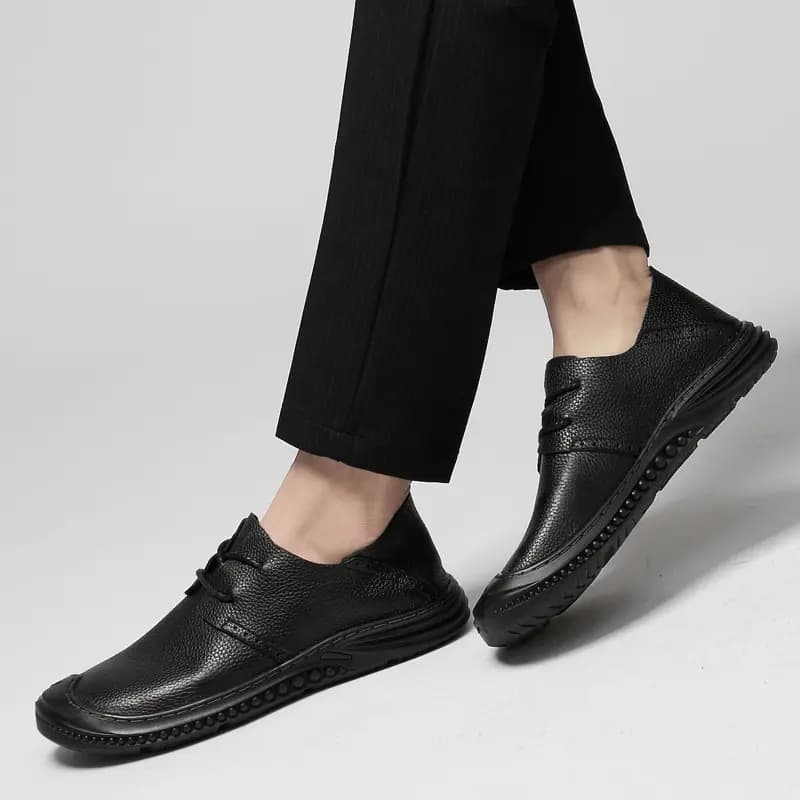 British Knight Soft Comfortable Commuting Trendy Versatile Young Casual Lace-Up Loafers Men's Black 12