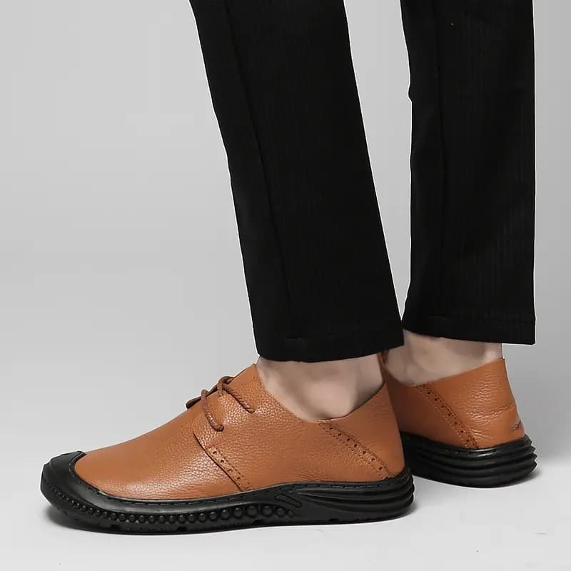 British Knight Soft Comfortable Commuting Trendy Versatile Young Casual Lace-Up Loafers Men's Black 26
