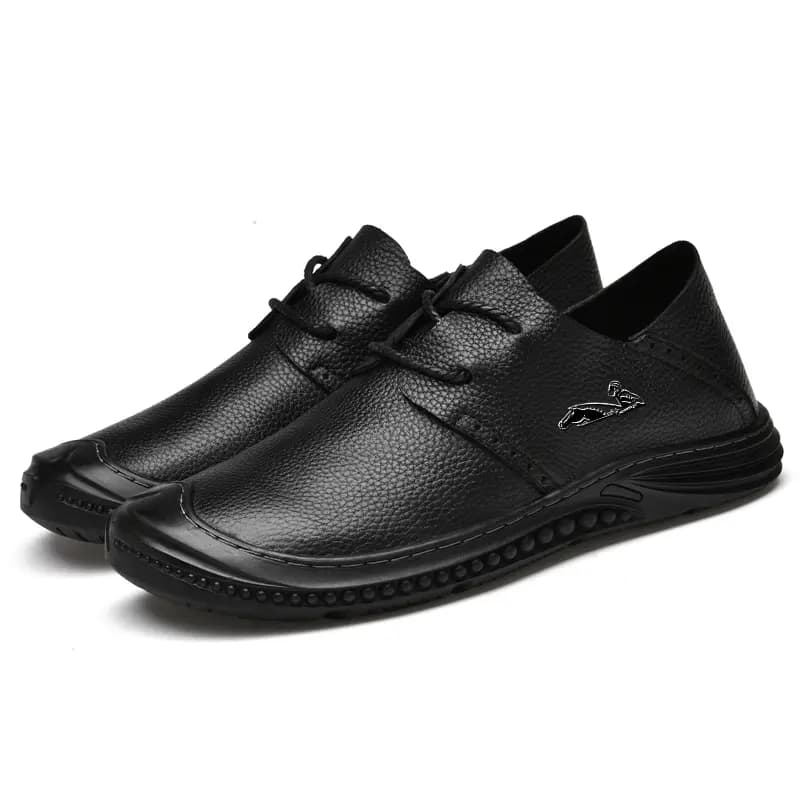 British Knight Soft Comfortable Commuting Trendy Versatile Young Casual Lace-Up Loafers Men's Black 5