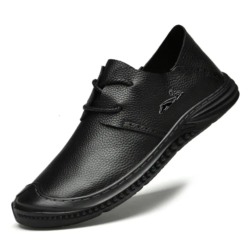 British Knight Soft Comfortable Commuting Trendy Versatile Young Casual Lace-Up Loafers Men's Black 4