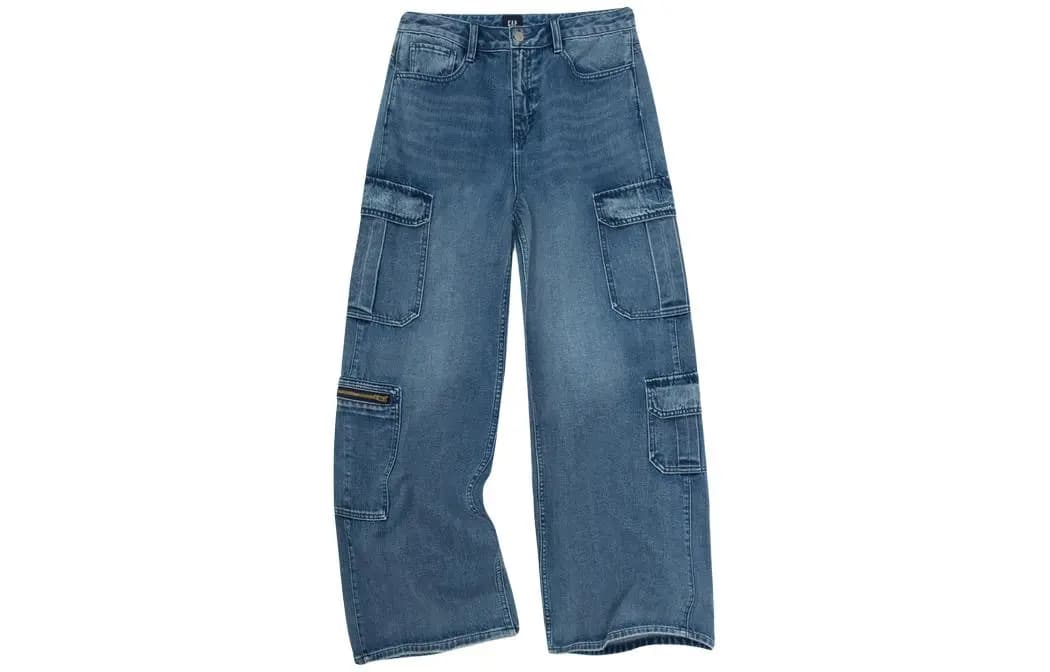 GAP Solid Color High-Waist Relaxed Wide Leg Jeans Women's 5