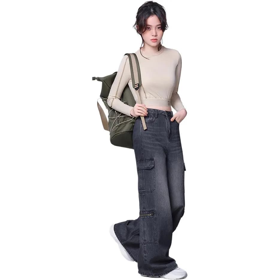GAP Solid Color High-Waist Relaxed Wide Leg Jeans Women's 4