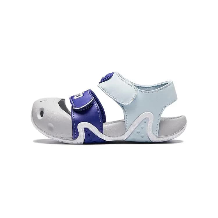 Anta Kids Synthetic Leather Comfortable Casual Breathable Quick-Dry Low-Top Walker Shoes Blue/Purple/Gray