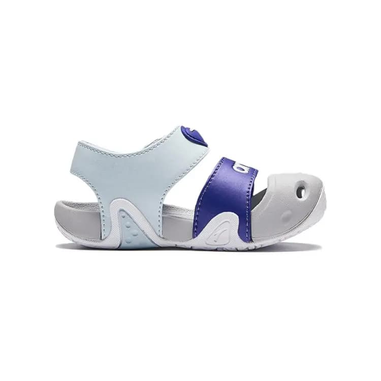 Anta Kids Synthetic Leather Comfortable Casual Breathable Quick-Dry Low-Top Walker Shoes Blue/Purple/Gray 2