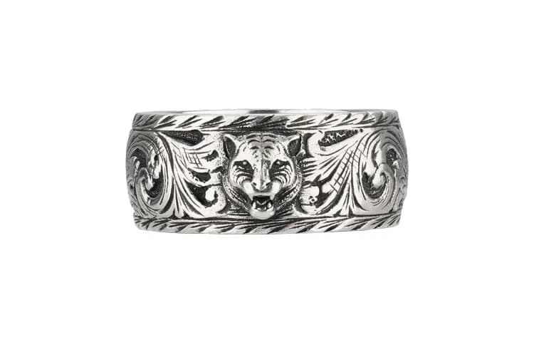 GUCCI Tiger Head Gümüş Üzük Kişi Gümüşü