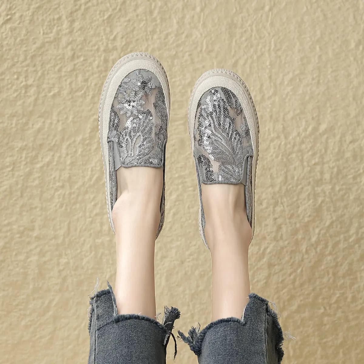 D:FUSE SCANDINAVIA Flat Skateboard Shoes Espadrilles Women's 5