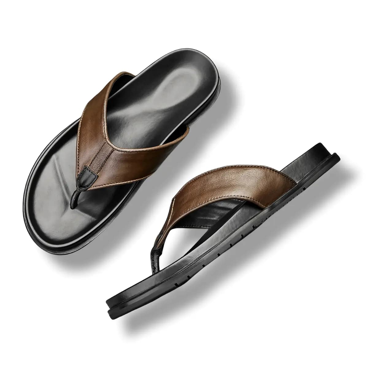 Brounvanm Flip Flops Men's Light Brown 3