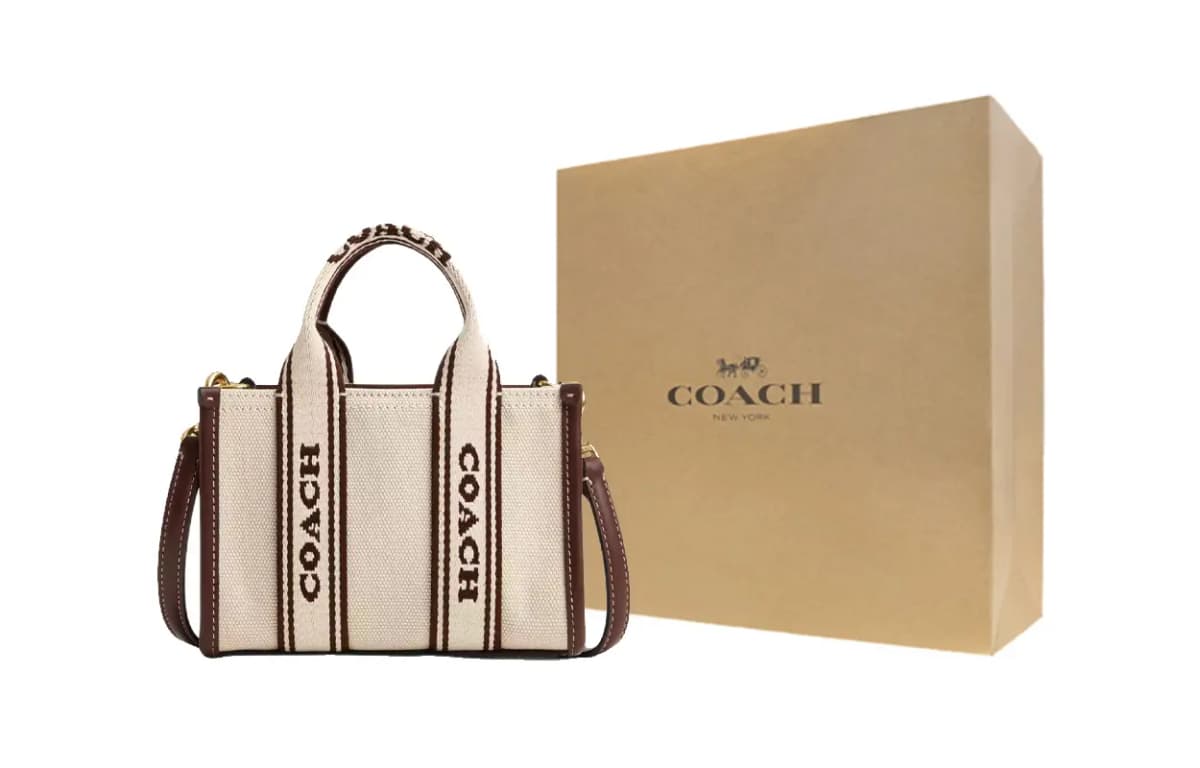 COACH Smith 16 Canvas Dəri Çanta Qadın Çoxrəngli 7
