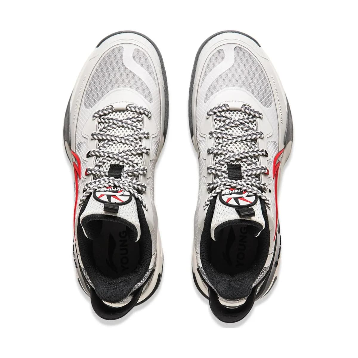 LINING YOUNG Wind Shadow 2.0 LIGHT FOAM Rebound Support Low Top Children's Basketball Shoes White Black Red Teenagers 4