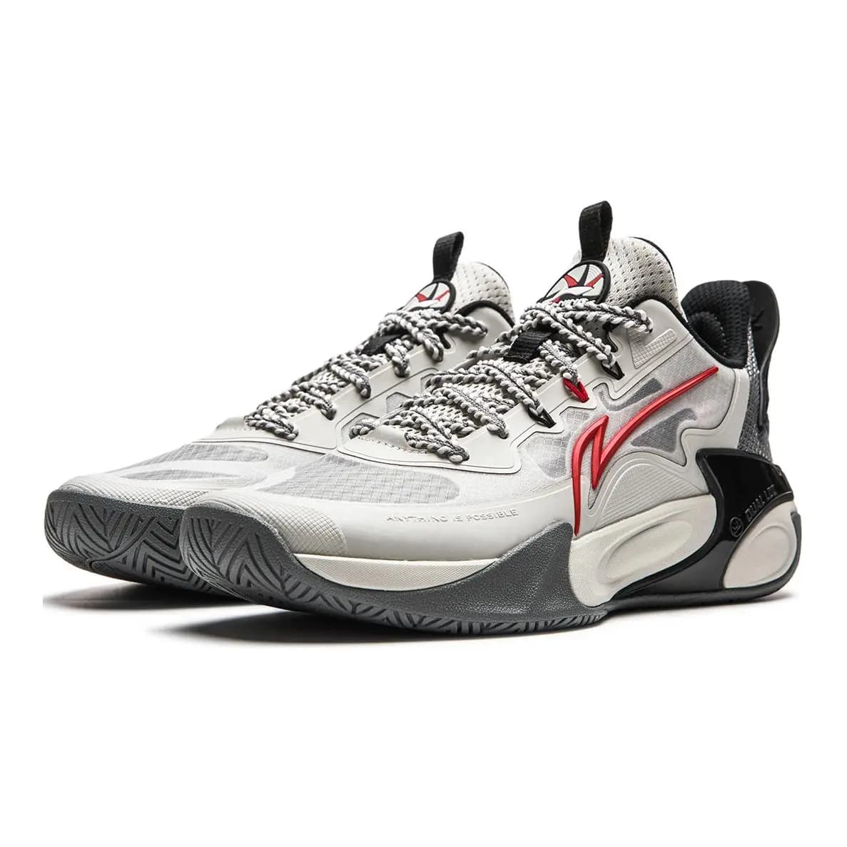 LINING YOUNG Wind Shadow 2.0 LIGHT FOAM Rebound Support Low Top Children's Basketball Shoes White Black Red Teenagers 3