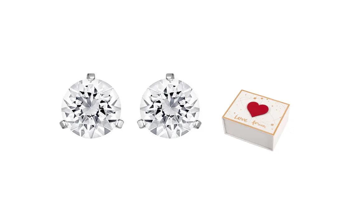 Swarovski Element Sırğa Qadın Ağ Qızılı 8