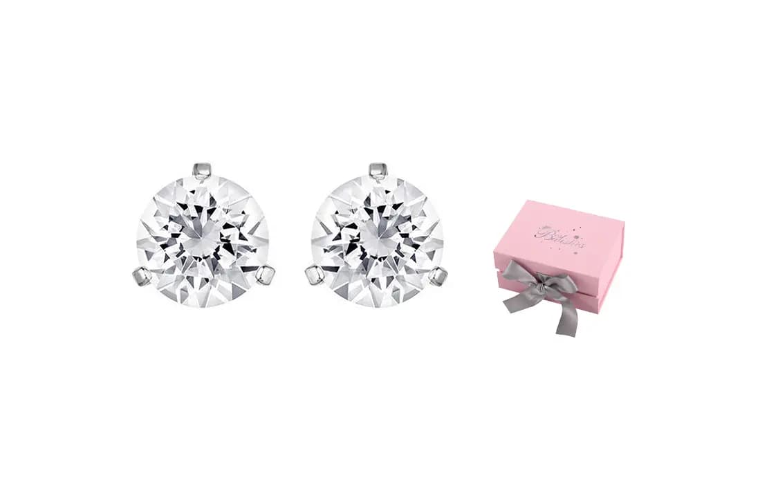 Swarovski Element Sırğa Qadın Ağ Qızılı 9