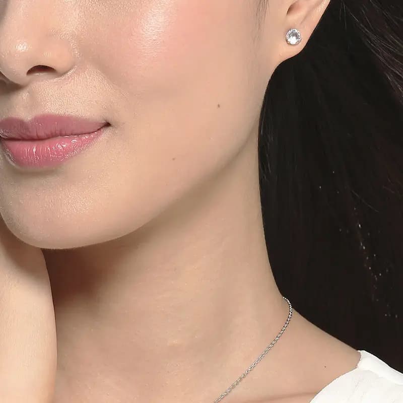 Swarovski Element Sırğa Qadın Ağ Qızılı 4