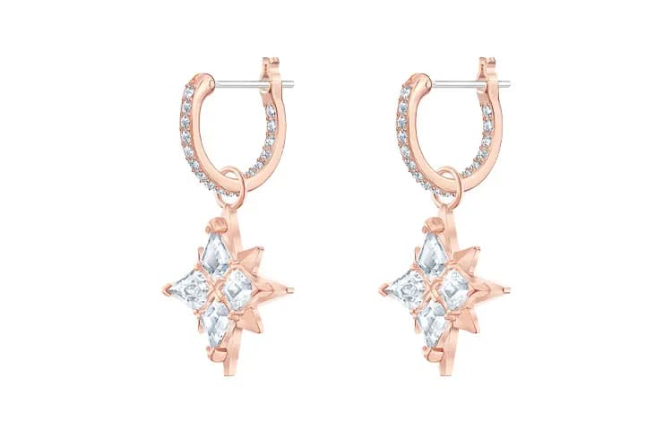 Swarovski Kristal Sırğa Qadın Çəhrayı Qızılı 2