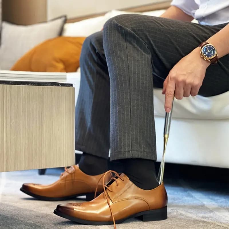 ASTON M.JAZZ Top Layer Cowhide Leather Large Size Soft Sole British Brogue Business Formal Leather Shoes Men's 22