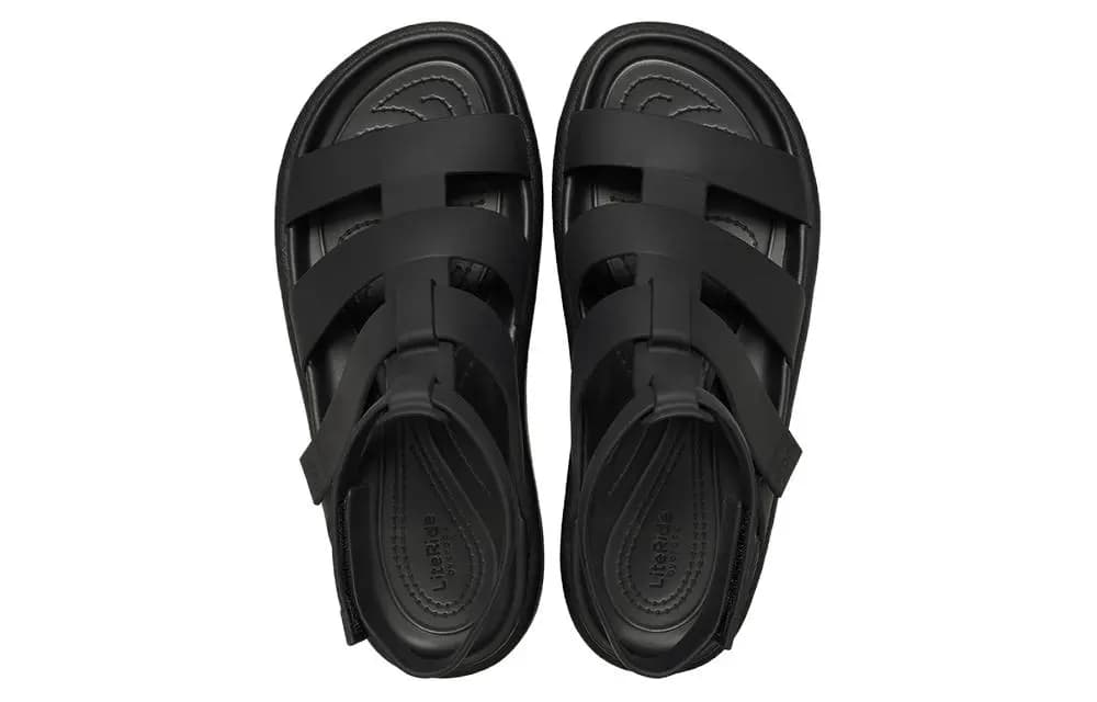 Crocs Brooklyn Luxe Gladiator Sandals 'Black' Women's 4