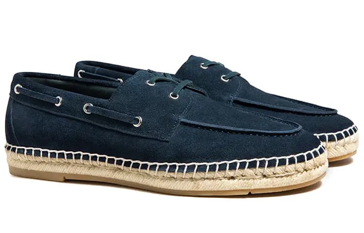 THOM WILLS Trendy Versatile Slip on Velvet Espadrilles Casual Shoes Men's Dark Blue 2