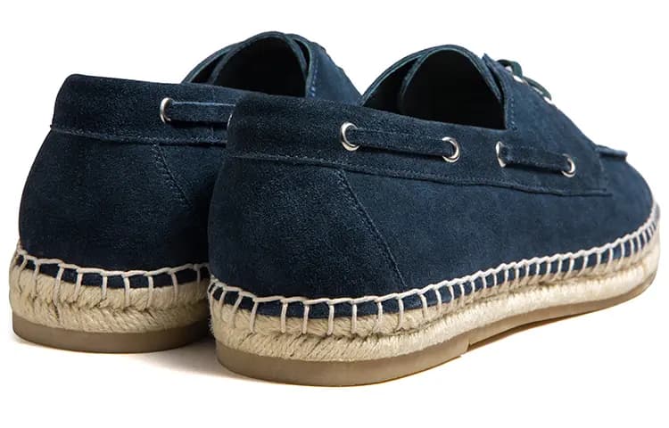 THOM WILLS Trendy Versatile Slip on Velvet Espadrilles Casual Shoes Men's Dark Blue 4