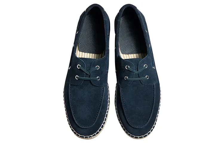 THOM WILLS Trendy Versatile Slip on Velvet Espadrilles Casual Shoes Men's Dark Blue 3