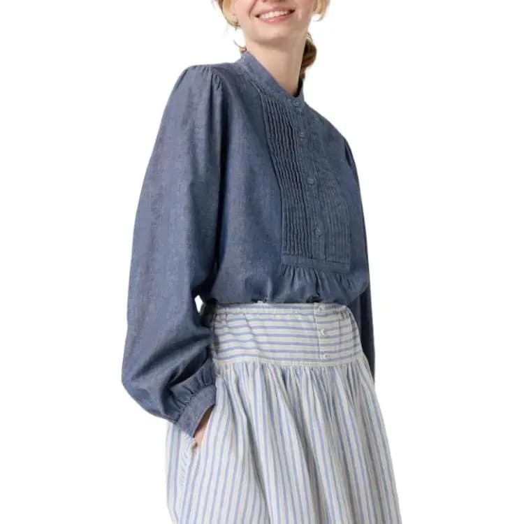 Ines De La Fressange X UNIQLO Qadın Köynəyi Tünd Mavi 3