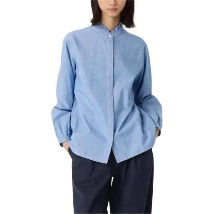 Ines De La Fressange X UNIQLO Qadın Köynəyi Mavi 2