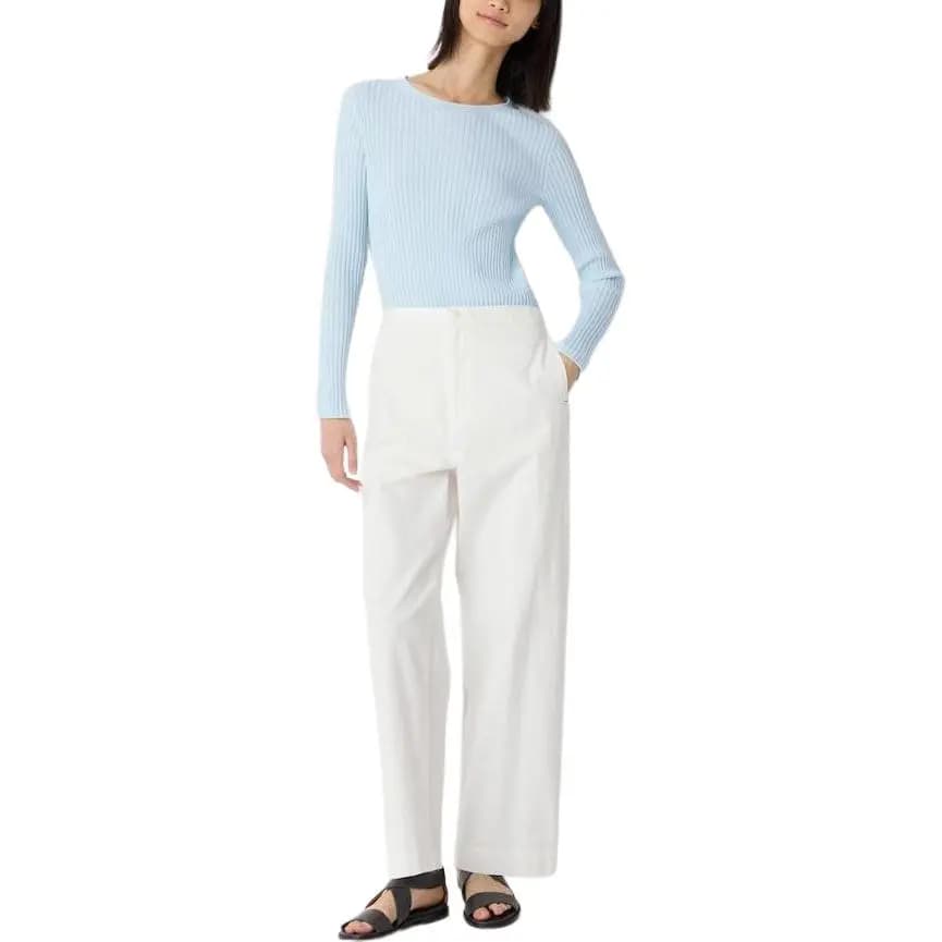 Ines De La Fressange X UNIQLO Qadın Gündəlik Şalvar Fil Dişi 2