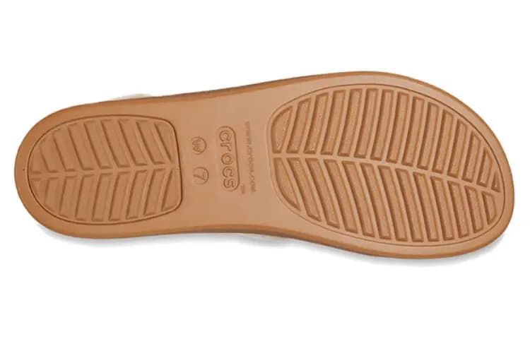 Crocs Brooklyn Woven Wedge Sandals 'White Brown' Women's 5