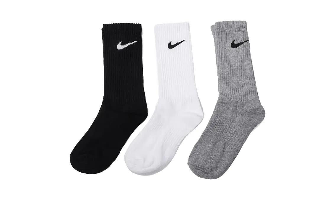 Nike Loqolu İdman Corabları Unisex Qara/Ağ/Boz 2