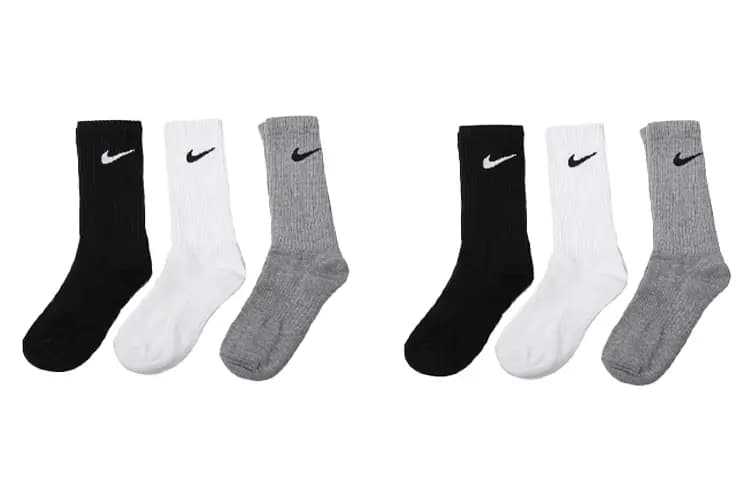 Nike Loqolu İdman Corabları Unisex Qara/Ağ/Boz