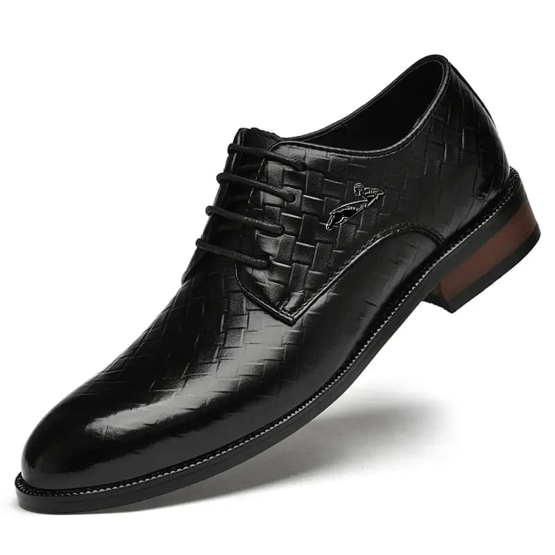 British Knight Top Layer Leather Classic Versatile Soft Comfortable Anti-Slip Commute Formal Dress Shoes Men's Black 3