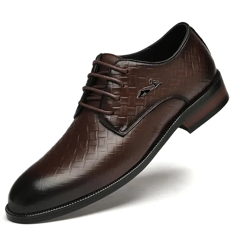 British Knight Top Layer Leather Classic Versatile Soft Comfortable Anti-Slip Commute Formal Dress Shoes Men's Black 9