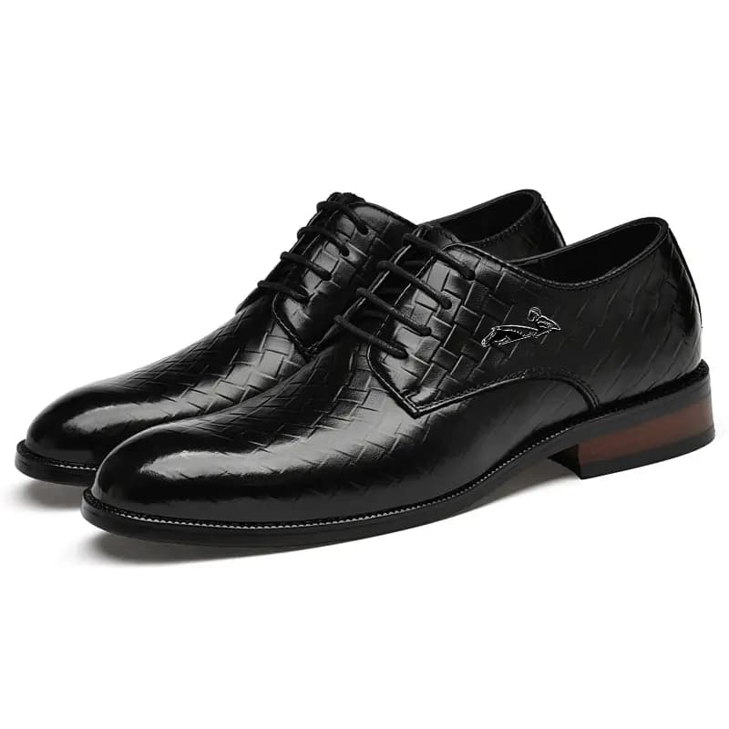 British Knight Top Layer Leather Classic Versatile Soft Comfortable Anti-Slip Commute Formal Dress Shoes Men's Black 4