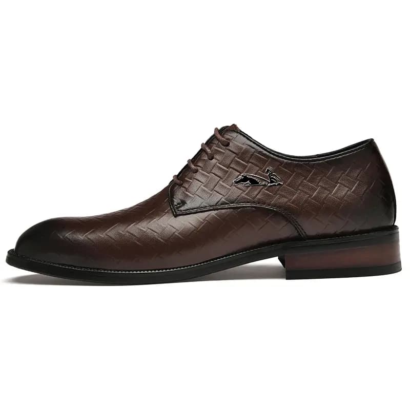 British Knight Top Layer Leather Classic Versatile Soft Comfortable Anti-Slip Commute Formal Dress Shoes Men's Black 7
