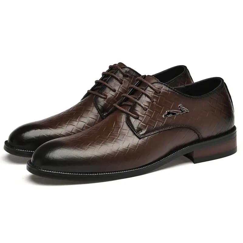 British Knight Top Layer Leather Classic Versatile Soft Comfortable Anti-Slip Commute Formal Dress Shoes Men's Black 10