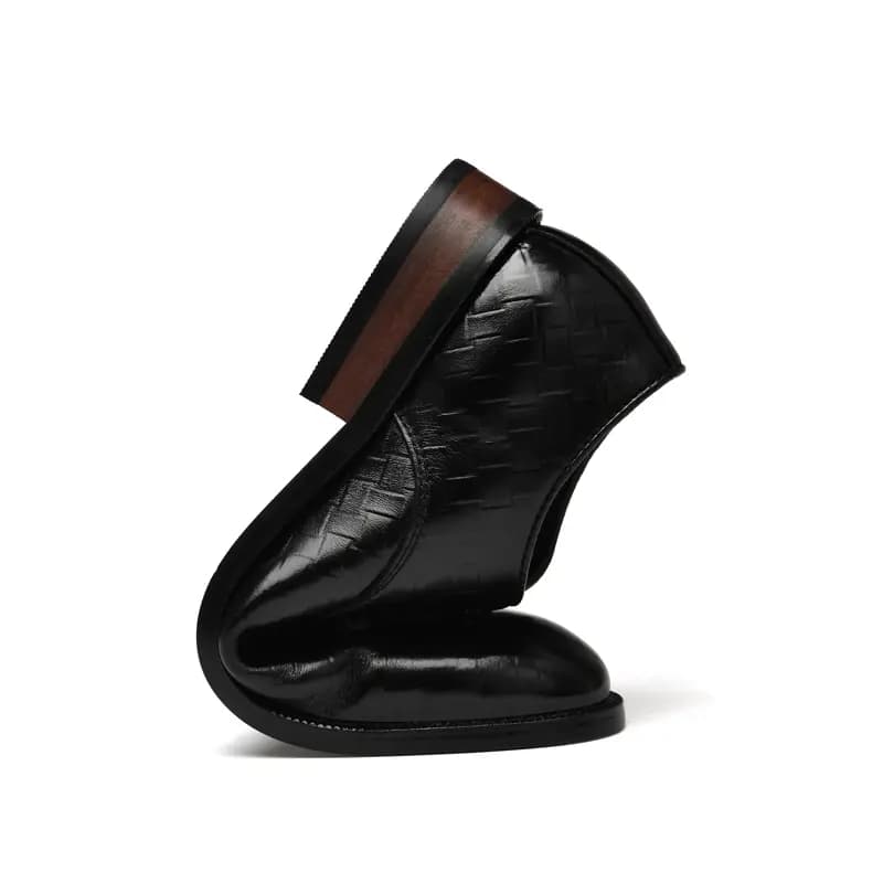 British Knight Top Layer Leather Classic Versatile Soft Comfortable Anti-Slip Commute Formal Dress Shoes Men's Black 5