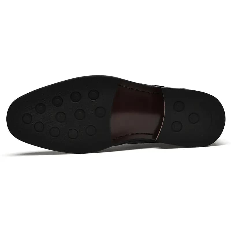 British Knight Top Layer Leather Classic Versatile Soft Comfortable Anti-Slip Commute Formal Dress Shoes Men's Black 12